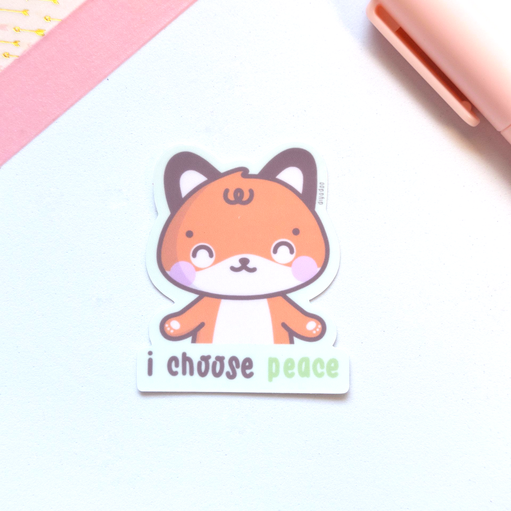 I Choose Peace - Kitsune Sticker